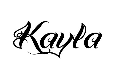 Tattoo Name Kayla using the font style Bad Tattoo Hand One Regular Kayla Name, Black Gold Baby Shower, Tattoo Name Fonts, Blessed Tattoos, Name Creator, Lettering Styles Alphabet, Own Tattoo, Create Your Own Tattoo, Tattoo Name