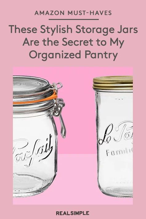 My Pantry Has Never Looked So Organized Thanks to These Stylish Storage Jars | Check out some of our editor's favorite tried-and-true Le Parfait picks on Amazon, then get ready to show off your newly organized kitchen and pantry to everyone you know. #pantryorganization #realsimple #organizingtips #organization #kitchenorganization Le Parfait Jars, Organize A Pantry, Snack Stash, Organizing Inspiration, Kitchen And Pantry, Organized Pantry, Organized Kitchen, Glass Storage Containers, Organization Inspiration