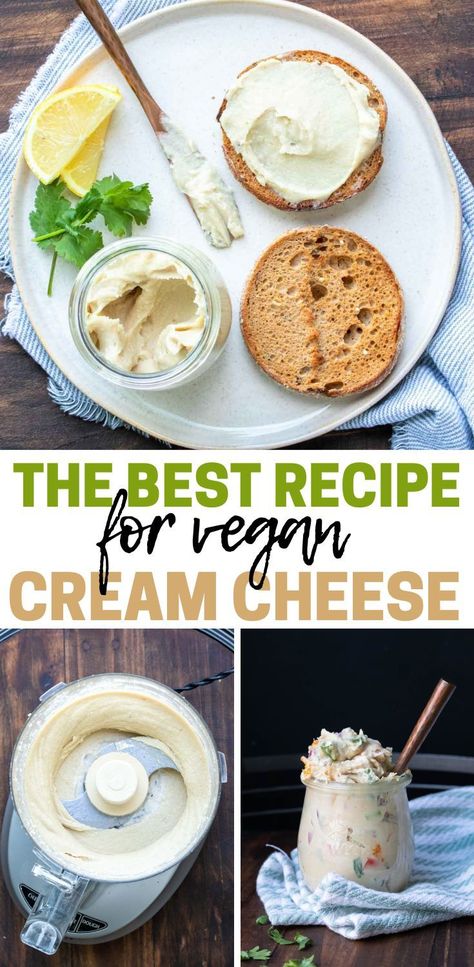 Vegan Cream Cheese Recipe, Vegan Cream Cheese Frosting, Vegan Ricotta, Vegan Cheese Recipes, Vegan Cheddar, Vegan Cream, Vegan Sauces, Vegan Cream Cheese, Cream Cheese Recipes