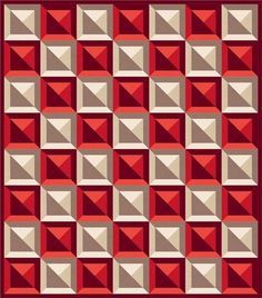 Geometric Quilts, Illusion Quilts, Checkered Tiles, Optical Illusion Quilts, Colchas Quilting, Quilting Fashion, Tiles Pattern, 3d Quilts, Quilt Modernen