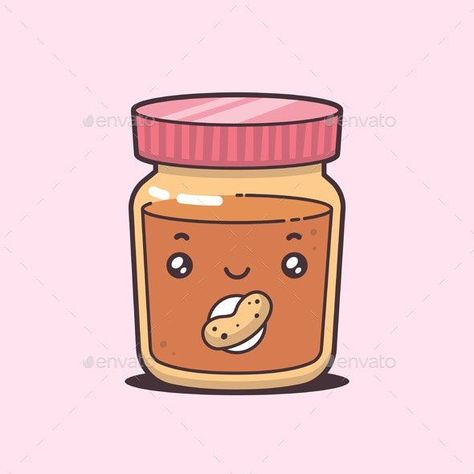 Kawaii Peanut Butter Character Simple Drawing Ideas, Nature Drawings, Peanut Butter Jar, Character Vector, Cool Pencil Drawings, Cookies N Cream Cookies, Nature Drawing, Design Tutorials, Cute Tattoos