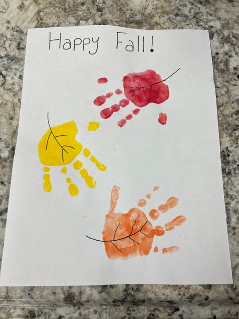 Fall Themed Infant Crafts, Young Toddler Fall Crafts, Art For Toddlers Fall, Infant Craft Ideas For Fall, Fall Crafts Baby Infant, Fall Season Art Preschool, Easy Fall Activities For Toddlers, Infant Crafts For September, Fall Art For Babies