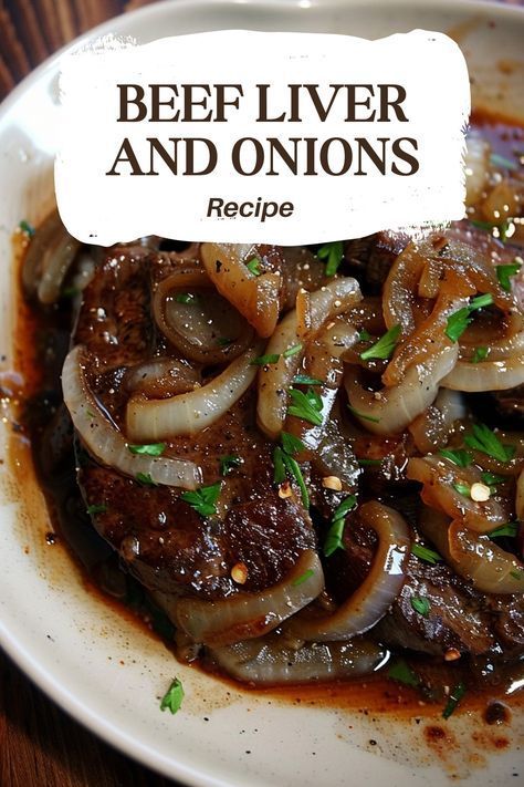 This old-fashioned liver and onions recipe makes the perfect comforting weeknight dinner! Tender beef liver is smothered in caramelized onions and bacon bits then simmered in a savory broth with vegetables. Hearty, beefy flavor in every bite! The trick is low and slow cooking to keep the liver moist, tender and avoid a mineral taste. Much better than your childhood memories! A budget-friendly, quick, protein-packed one-skillet meal the whole family will love. Sprinkle on parsley and serve with mashed potatoes to soak up all the tasty pan juices. Beef Liver And Onions Recipe, Beef Liver And Onions, Liver And Onions Recipe, Caramelized Onions Recipe, Liver And Onions, How To Cook Liver, Rachael Ray Recipes, Liver Recipes, One Skillet Meals