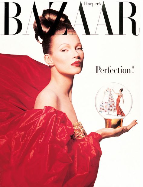 Cover Girl: Kate Moss's BAZAAR Covers Harpers Bazaar Covers, Christmas Editorial, Sophie Dahl, Estelle Lefébure, Harpers Bazaar Magazine, Cover Girl Makeup, Mario Sorrenti, Paolo Roversi, Patrick Demarchelier