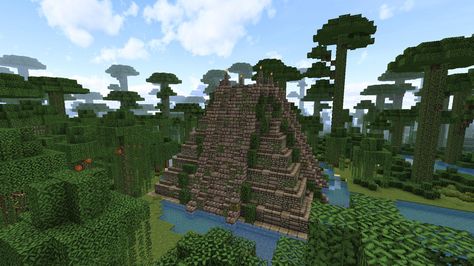 Jungle Mayan Temple Mayan Minecraft, Minecraft Jungle Castle, Jungle Temple Minecraft, Jungle Temple Battlemap, Jungle Temple Art, Jungle Temple, Amazing Minecraft, Minecraft Inspo, Minecraft Buildings