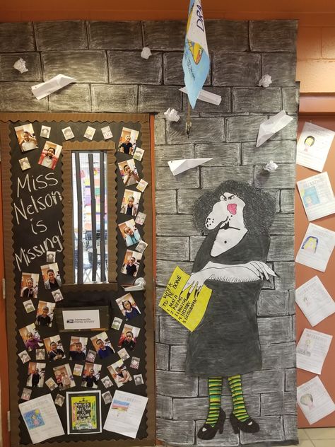 Miss Nelson is Missing. Book Theme Door Decor- AR Kickoff Classroom Door Ideas Book Theme, Door Decorations Book Theme, Book Week Door Decorations, Door Decorating Contest Book Theme, Book Theme Door Decorations Classroom, Classroom Door Decorations Book Theme, Book Theme Classroom Door, Book Character Door Decorations, Book Door Decorating Contest