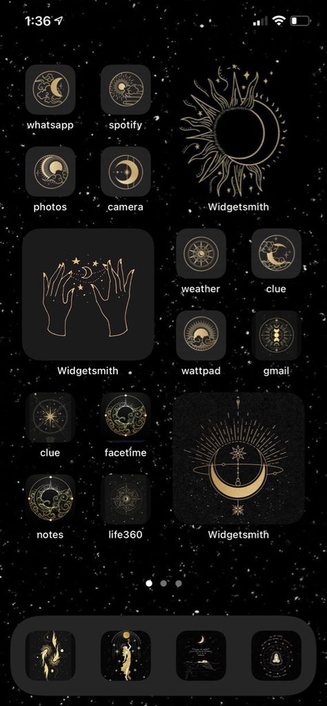 Witchy Iphone Aesthetic, Astrology Iphone Theme, Home Screen Layout Iphone Halloween, Moon Themed Phone Layout, Moon Phone Layout, Witchy Icons Iphone, Astronomy Phone Theme, Witchy Iphone Icons, Witchy Phone Icons