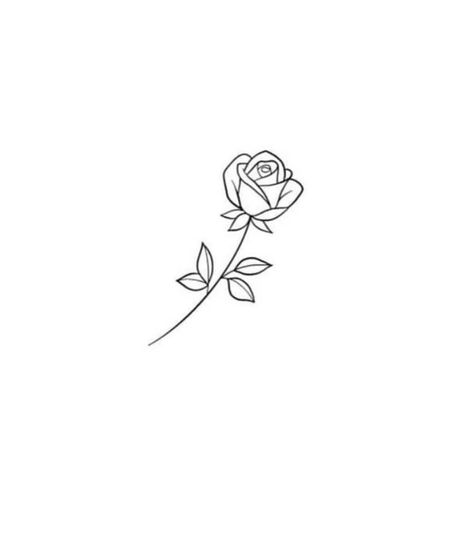 Small Rose With Stem Tattoo, Rose Tattoo Template, Rose Tattoo Line, Small Rose Tattoo On Wrist, Rose Fine Line Tattoo, Rose With Stem Tattoo, Minimalist Rose Tattoo, Tiny Rose Tattoo, Fine Line Rose Tattoo