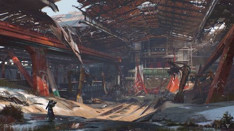 ArtStation - Foundry Gate, Sung Choi Destiny Concept Art, Rise Of Iron, Destiny Hunter, Destiny Game, Concept Art Tutorial, Games Design, Space Fantasy, Rpg Map, Fiction Idea