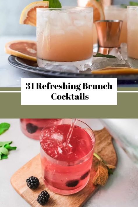 Start your weekends with a bang using these 31 refreshing brunch cocktails that add a splash of excitement to your morning. From zesty mimosas to invigorating bellinis, these drinks are perfect for any brunch gathering. Click to explore an array of cocktails that will transform your brunch into a memorable event! Drinks To Serve At Brunch, Batch Brunch Cocktails, Brunch Sangria Recipes, Winter Brunch Cocktails, Brunch Cocktails For A Crowd, Brunch Cocktails Easy, Brunch Sangria, Brunch Drinks Alcoholic, Brunch Drink Ideas