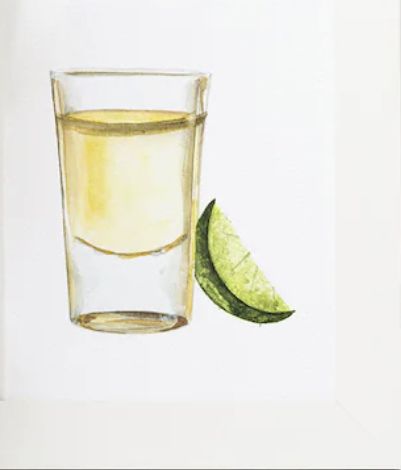 Lime Watercolor, Custom Wedding Map, Bottle Decals, Tequila Shots, Cocktail Art, Watercolor Stickers, Bar Art, Unique Greeting Cards, Paint And Sip