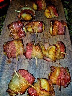 For the Love of Food: Teriyaki Bacon Wrapped Scallops Christmas Food For Party, Artichokes Dip, Bacon Wrapped Scallops Recipe, Scallop Appetizer, Easy Bacon Recipes, Stuffed Eggs, Football Foods, Wrapped Shrimp, Scallops Recipe