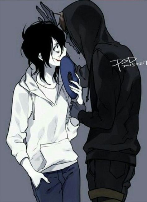 Jeff X Eyeless Jack, Ej X Jeff, Scary Creepypasta, Creepy Smile, Creepypasta Funny, Eyeless Jack, Ticci Toby, Ben Drowned, Creepypasta Cute