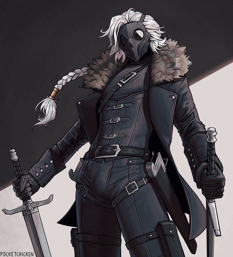 Twin Swords, Grim Hollow, Vampire Hunters, Character Design Challenge, 다크 판타지, Dungeons And Dragons Characters, Dnd Art, Dungeons And Dragons Homebrew, Masks Art