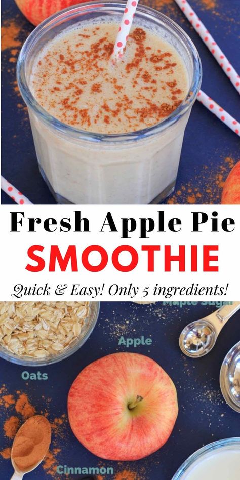 Mind Diet Recipes, Gerd Friendly Recipes, Healthy Fall Snacks, Gerd Friendly, Gerd Recipes, Inflammation Diet Recipes, Gluten Free Smoothie, Super Healthy Smoothies, Apple Pie Smoothie