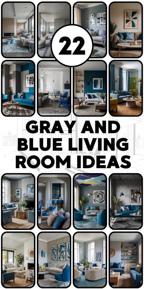 Grey Couch Blue Walls, Blue Living Room Curtains, Gray And Blue Living Room, Gray Blue Couch, Blue Living Room Walls, Blue Living Room Ideas, Blue Curtains Living Room, Modern Living Room Colors, Colours That Go With Grey