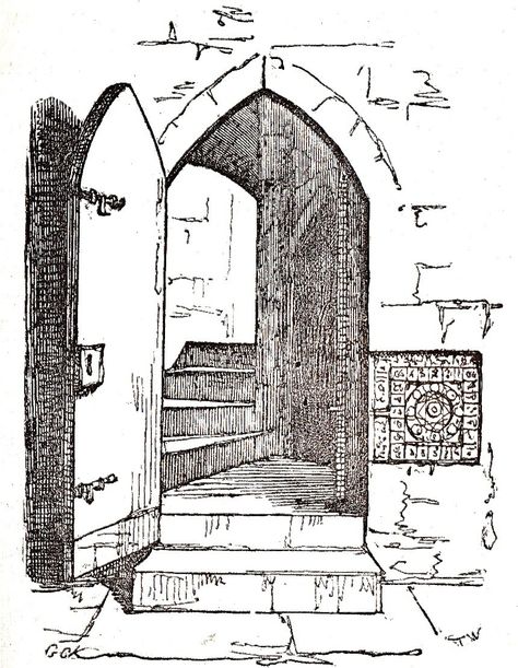 Doorway Drawing, Secret Staircase, Staircase Drawing, Witch History, The Tower Of London, Arched Doors, Tower Of London, The Tower, Garden Arch