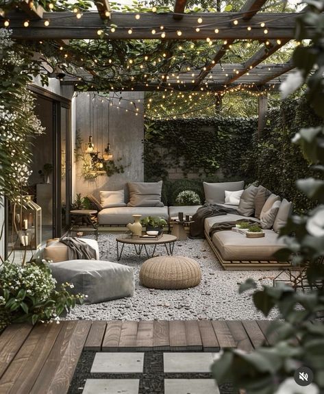 Patio Garden Design, Outdoor Living Room, Outdoor Decor Backyard, Backyard Makeover, Outdoor Patio Decor, Backyard Patio Designs, Back Garden, Backyard Oasis, Casas De Ensueño