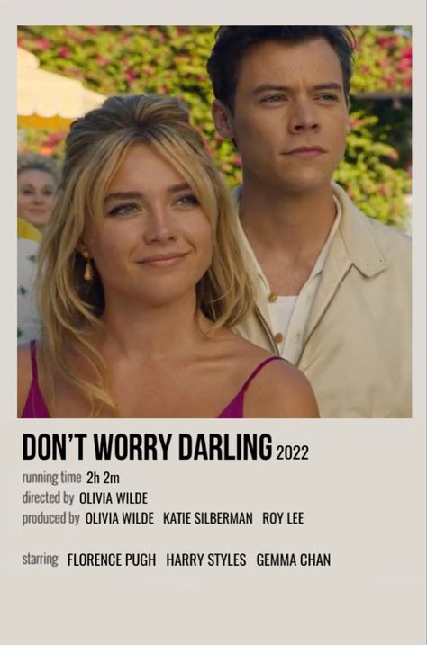 Dont Worry Darling, Movie Minimalist, Polaroid Movie Poster, Don't Worry Darling, Darling Movie, Romcom Movies, Most Paused Movie Scenes, Movie Wall, Iconic Movie Posters