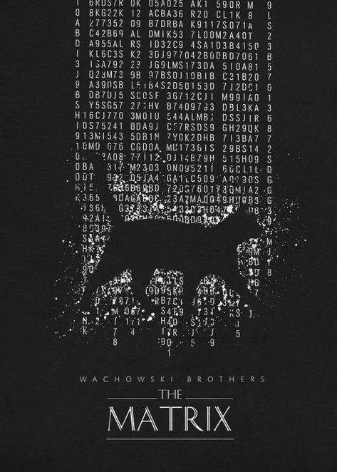 THE MATRIX Movie Poster, Matrix, Metal Posters, Black And White, White, Black