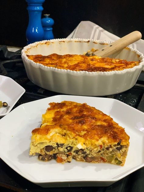 Southwestern Quiche, High Protein Quiche, Protein Quiche, Non Dairy Cheese, Black Beans Corn, Quiche Recipe, Incredible Edibles, Dinner Bell, Egg Dishes