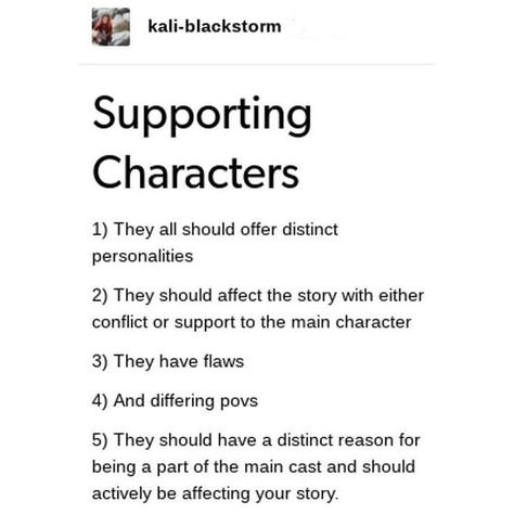 Supporting Characters, Character Writing, Story Tips, Writing Memes, Writing Things, Creative Writing Tips, Writing Characters, Writing Dialogue, Creative Writing Prompts