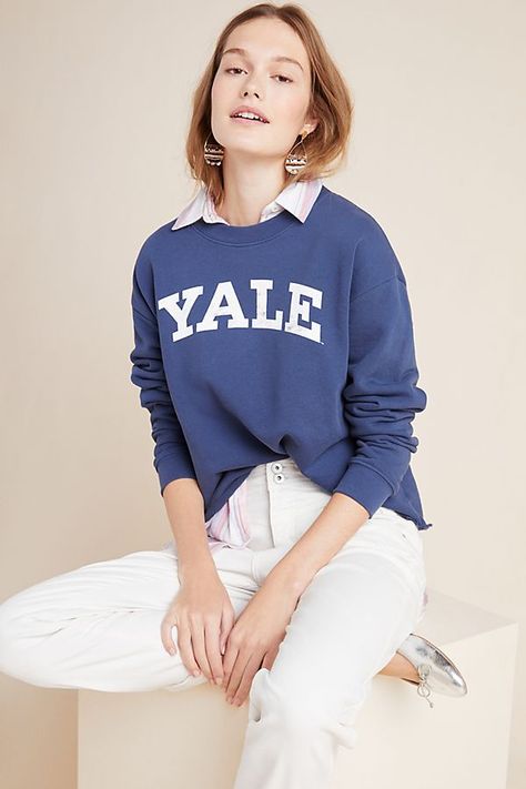 undefined University Winter Outfits, Hm Sweatshirt, Yale University, Crew Sweatshirts, Oversized Sweatshirt, Edgy Fashion, Long Sweaters, Preppy Style, Women's Tops