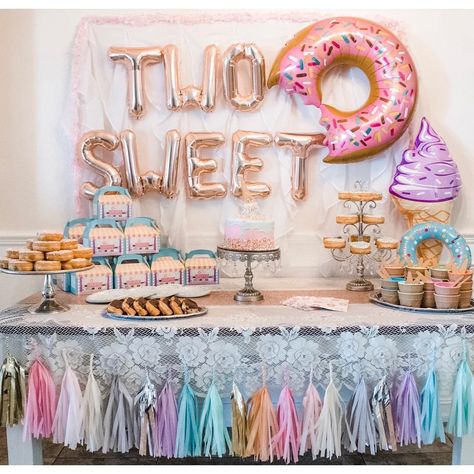 @ournestoffour posted on Instagram: “#two #birthday #birthdaygirl #happybirthday #twosweet #twosweetbirthday #twosweetbirthdayparty #donuts #donutparty #kidsparty…” • Feb 8, 2019 at 3:40am UTC 2 Sweet Birthday Party, Two Sweet Birthday Party, Birthday Party Food Ideas, Sweet Birthday Party, Two Sweet Birthday, 2nd Birthday Party For Girl, Two Birthday, Birthday Party Backdrop, Party Food Ideas