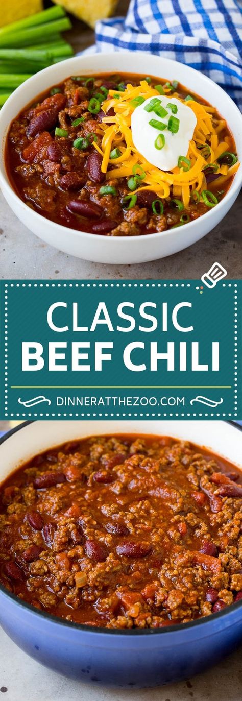 Beef Chili Best Meat Chili Recipe, Slow Cooker Chili Beef, Classic Chili Recipe, Brown Eyed Baker, Meat Chili, Beef Chili Recipe, Cooking With Ground Beef, Chili Recipe Crockpot, Healthy Soups