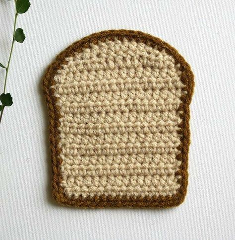 Toast Coaster, Crochet Toast, Crochet Breakfast, Coaster Set Crochet, Egg And Toast, Diy Fashion Projects, Huevos Fritos, Crochet Coaster, Crochet Swimwear