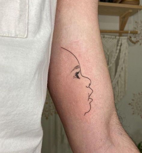 Outline Of Baby Face Tattoo, Child Profile Tattoo, Baby Face Outline Tattoo, Baby Silhouette Tattoo, Baby Profile Tattoo, Baby Side Profile Tattoo, Baby Face Tattoo, Baby Portrait Tattoo, Profile Tattoo