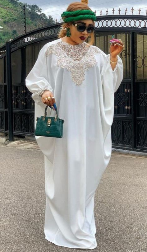 Bubu Material Gown, Bubu White Gown Styles, Duchess Bubu Gown Styles, White Boubou Styles For Women, White Kaftan Styles For Ladies, White Bubu Gown Styles Silk, White Bubu Gown Styles, White Bubu Gown, White Lace Gown Styles