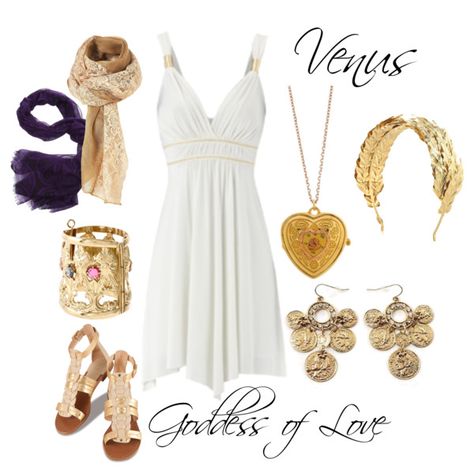 "Halloween Costume - Venus, Goddess of Love" by imonfirex727 on Polyvore Venus Costume Goddesses, Greek Goddess Outfit, Venus Goddess Of Love, Goddess Images, Small Space Decorating, Goddess Party, Halloween Costume Inspiration, Venus Goddess, Decorating Books