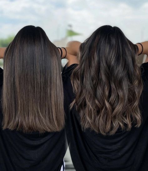 Ash Brown Hair Balayage, Smokey Hair, Balayage Long Hair, Black Hair Balayage, Hair Color Options, Brown Hair Inspo, Hair Inspiration Long, Brunette Hair With Highlights, Balayage Hair Dark