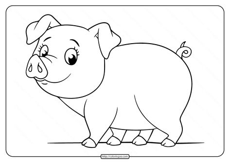 Printable Funny Fat Pig Coloring Pages 1 Piglet Drawing, Funny Pig Pictures, Pig Coloring Pages, Forest Coloring Pages, September Art, Fat Pig, Pig Pictures, Pig Drawing, Animal Printables