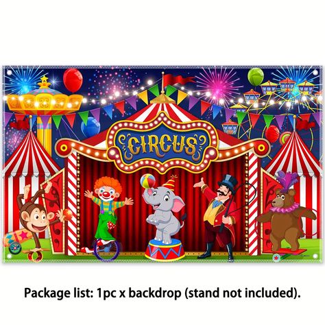 Faster shipping. Better service Circus Birthday Party Decorations, Animal Party Decorations, Circus Birthday Party Theme, Theme Carnaval, Carousel Birthday, Carnival Decorations, Fest Temaer, Circus Theme Party, Cake Table Decorations