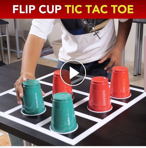 Flip Cup Tic Tac Toe Flip Cup Tic Tac Toe, Beer Olympics Party, Summer Olympics Party, Beer Olympics Games, Beer Olympics, Olympic Idea, Beer Games, Beer Olympic, Xmas Games