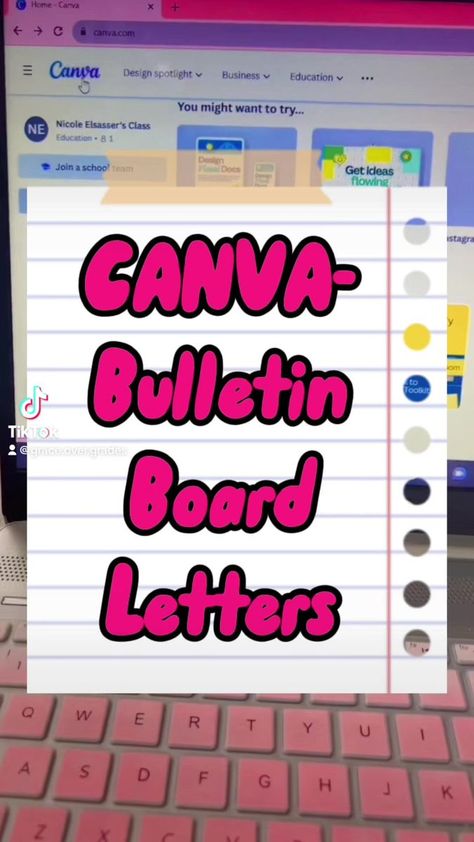 Canva Tutorials for Teachers Day 1 - Create Classroom Bulletin Board Letters #canvatutorial #canvaforteachers #canva #teachers #teachersfollowteachers #teachertips | Grace Over Grades Make Your Own Bulletin Board Letters, Canva Fonts For Bulletin Board, Canva Bulletin Board Letters, Canva Hacks For Teachers, Canva Classroom Ideas, Canva Fonts For Teachers, Canva Teacher Ideas, Canva For Teachers, Diy Bulletin Board Border