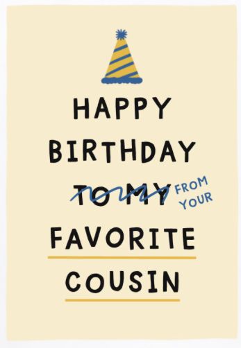 Cousins Bday Wishes, What To Write In Your Cousins Birthday Card, Happy Birthday Guy Cousin, Cousins Birthday Wishes Funny, Birthday Caption For Cousin Brother, Birthday Cards For Cousins Funny, Happy Birthday To My Favorite Cousin, Cousin Birthday Card Ideas, Funny Birthday Cards For Cousin