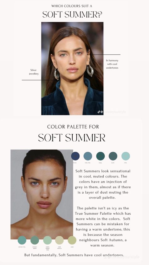 Soft Summer Color Analysis Outfits, Soft Summer People, Soft Summer Fashion Outfit Ideas, Soft Summer Makeup Looks, Soft Summer Color Palette Outfits, Soft Summer Celebrities, Cool Summer Makeup, Cool Summer Color Palette, Soft Summer Fashion