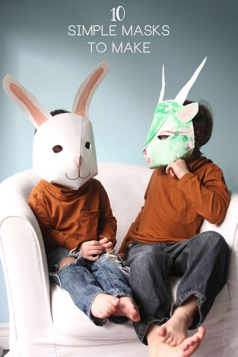 Diy Halloween Masks, Diy Carnival, Bunny Mask, Masks Crafts, Kid Projects, Easter Bunny Crafts, Paper Mask, Paper Animals, Crafty Kids