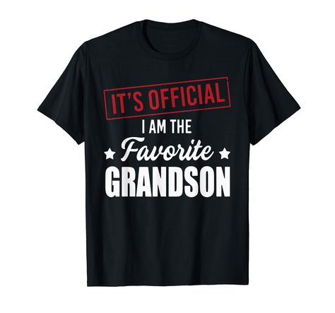 PRICES MAY VARY. This funny tee features a design with the quote It's Official I Am The Favorite Grandson Mother's Day. It’s the nice tee for people who love grandson, grandpa, grandma, family. It's Official I Am The Favorite Grandson Mother's Day tee is the awesome tee ideas for any holiday such as July 4th, Christmas, Father's Day, Mother's Day, Retirement, Anniversary, Graduation, St. Patrick's Day or present. Lightweight, Classic fit, Double-needle sleeve and bottom hem Funny Grandma Quotes, Grandma Quotes Funny, Grandma Quotes, Casual Denim Jacket, Happy Turkey Day, Funny Presents, Mothers Day T Shirts, Favorite Daughter, The Favorite