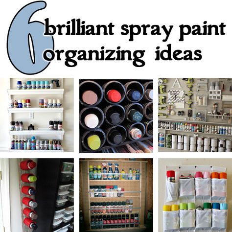 blue i style: {organizing with style} Roundup of Spray Paint Sto... Basement Utility Room, Spray Paint Storage, Utility Room Designs, Best Spray Paint, Paint Organization, Basement Laundry Room, Diy Spray Paint, Art Supplies Storage, Deck Paint