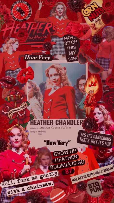 #heathers #heather #heathersmusical #heathersthemusical #heatherchandler Heather Chandler Aesthetic, Chandler Aesthetic, Heather Wallpaper, 4 Person Halloween Costumes, Freeze Your Brain, Heathers Wallpaper, Heathers Fan Art, Shut Up Heather, Heather Duke