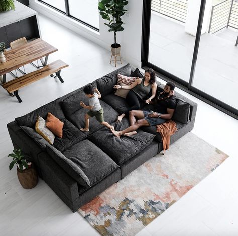 Kova Pit, Extra Deep Sofa, Pit Sofa, Sofa Design Living Rooms, Black Couches, Deep Couch, Albany Park, Deep Sofa, Comfortable Couch