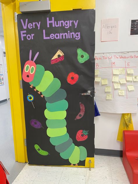 Hungry Caterpillar Quotes, The Very Hungry Caterpillar Classroom, Hungry Caterpillar Preschool, Caterpillar Quotes, Hungry Caterpillar Butterfly, Hungry Caterpillar Classroom, Caterpillar Preschool, Caterpillar Activities, Preschool Door