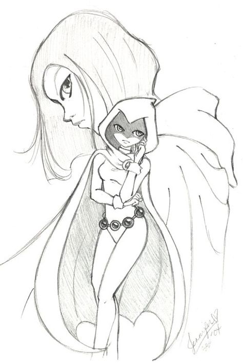 Raven Raven Rebirth, Dc Drawings, Teen Titans Drawings, Titans Fanart, Raven Fanart, Teen Titans Fanart, Raven Teen Titans, Art Drawings Sketches Pencil, Beauty Art Drawings