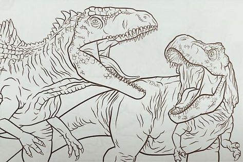 winniethepoohcoloringpages #bunnycoloringpage Jurassic World Dinosaur Drawing, Dinosaur Colouring Pages, Dinosaurs Drawings, Jurassic World Poster, Color Printables, Dinosaur Coloring Sheets, Blue Jurassic World, Prehistoric Animals Dinosaurs, Dinosaur Sketch