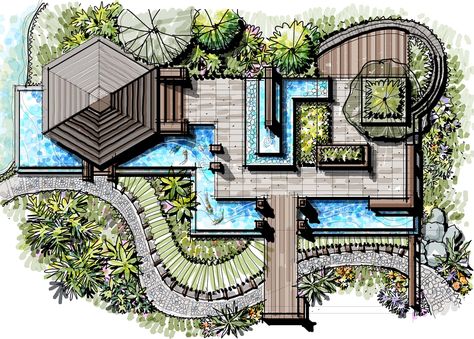 JOHN SIMBORIO - Freehand Master Plans Landscape Presentation, Reka Bentuk Landskap, Design De Configuration, Landscape Architecture Plan, Landscape Design Drawings, Landscape Architecture Drawing, Landscape Lights, Back Garden Design, Desain Lanskap