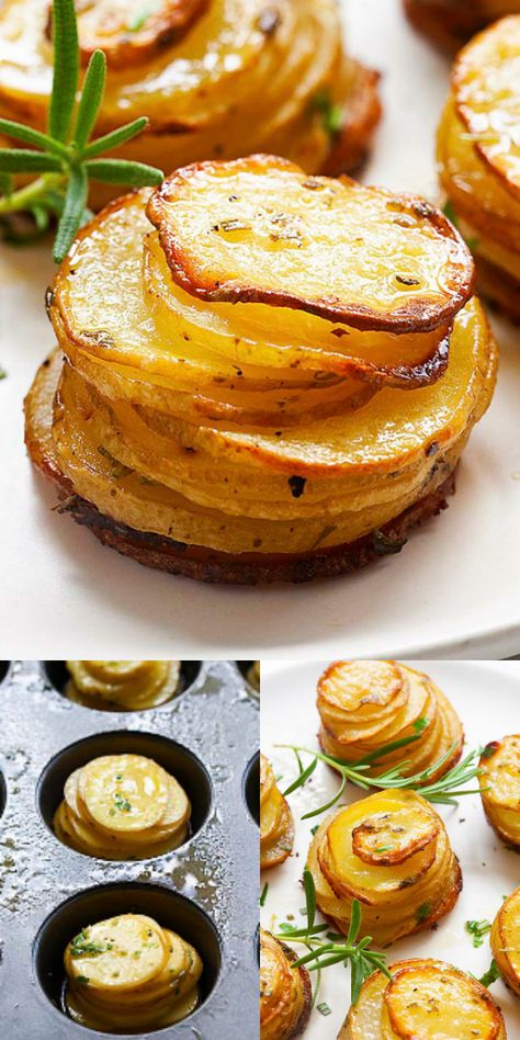 Butter and delicious, these crispy potato stacks are simple to make, so delicious and the best. It's the perfect side dish for holidays or everyday dinner | rasamalaysia.com Potato Stacks, Gourmet Dinner, Fine Dining Recipes, Catering Ideas, Boat Food, Ideas Food, Lake Food, Summer Lake, Crispy Potatoes